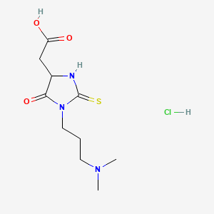 molecular formula C10H18ClN3O3S B12748364 2-[1-[3-(Dimethylamino)propyl]-5-oxo-2-sulfanylideneimidazolidin-4-yl]acetic acid hydrochloride CAS No. 86503-32-4