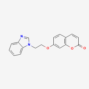 molecular formula C18H14N2O3 B12748390 2H-1-Benzopyran-2-one, 7-(2-(1H-benzimidazol-1-yl)ethoxy)- CAS No. 155272-62-1