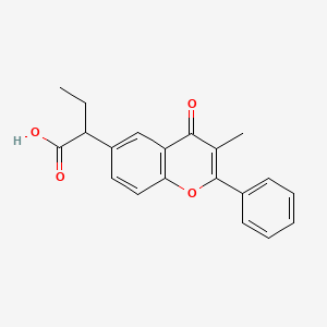 molecular formula C20H18O4 B12748405 2-(3-Methyl-2-phenylchromon-6-yl)butanoic acid CAS No. 173469-73-3