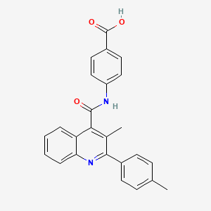 molecular formula C25H20N2O3 B1274845 4-(3-甲基-2-(对甲苯基)喹啉-4-甲酰氨基)苯甲酸 CAS No. 445027-94-1