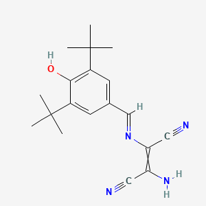 molecular formula C19H24N4O B1274850 2-Amino-3-[(3,5-ditert-butyl-4-hydroxyphenyl)methylideneamino]but-2-enedinitrile 