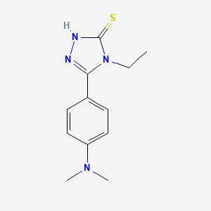 molecular formula C12H16N4S B1274855 5-[4-(dimethylamino)phenyl]-4-ethyl-4H-1,2,4-triazole-3-thiol CAS No. 724749-06-8