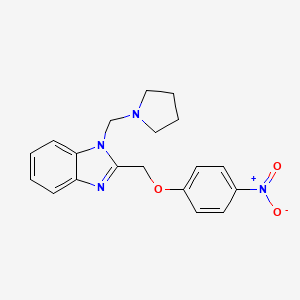 Benzimidazole, 2-((p-nitrophenoxy)methyl)-1-((pyrrolidinyl)methyl)-