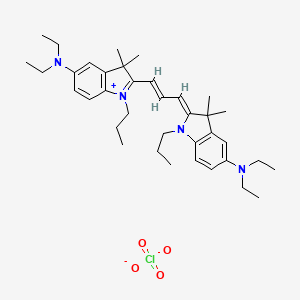 5-(Diethylamino)-2-(3-(5-(diethylamino)-1,3-dihydro-3,3-dimethyl-1-propyl-2H-indol-2-ylidene)prop-1-enyl)-3,3-dimethyl-1-propyl-3H-indolium perchlorate