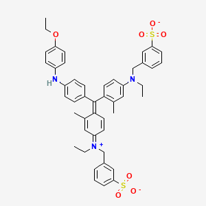 Hydrogen (4-((4-((4-ethoxyphenyl)amino)phenyl)(4-(ethyl(3(or 4)-sulphonatobenzyl)amino)-o-tolyl)methylene)-3-methylcyclohexa-2,5-dien-1-ylidene)(ethyl)(3(or 4)-sulphonatobenzyl)ammonium