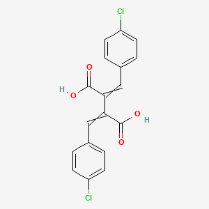 molecular formula C18H12Cl2O4 B1274882 2,3-bis[(Z)-(4-chlorophenyl)methylidene]succinic acid 