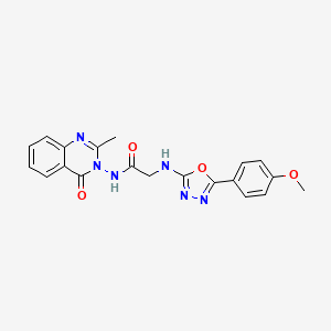 Acetamide, 2-((5-(4-methoxyphenyl)-1,3,4-oxadiazol-2-yl)amino)-N-(2-methyl-4-oxo-3(4H)-quinazolinyl)-