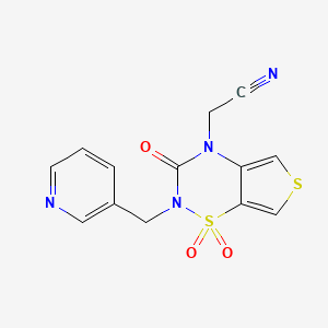 4H-Thieno[3,4-e]-1,2,4-thiadiazine-4-acetonitrile, 2,3-dihydro-3-oxo-2-(3-pyridinylmethyl)-, 1,1-dioxide