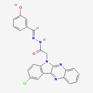 2-(9-chloroindolo[3,2-b]quinoxalin-6-yl)-N-[(E)-(3-hydroxyphenyl)methylideneamino]acetamide