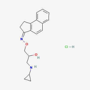 B12748884 3-(3-(Cyclopropylamino)-2-hydroxypropoxyimino)-2,3-dihydro-1H-benz(e)indene hydrochloride CAS No. 157596-40-2