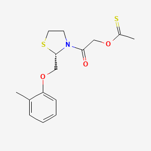 S-(2-(2-((2-Methylphenoxy)methyl)-3-thiazolidinyl)-2-oxoethyl) ethanethioate