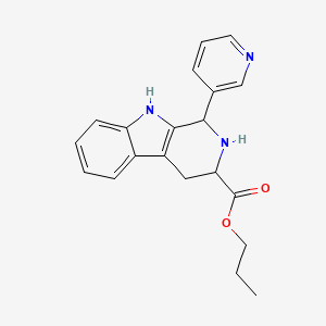 molecular formula C20H21N3O2 B12748911 Propyl 1-(3-pyridinyl)-2,3,4,9-tetrahydro-1H-pyrido(3,4-b)indole-3-carboxylate CAS No. 119377-09-2