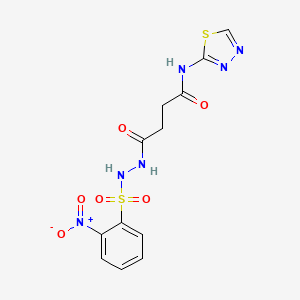 Butanoic acid, 4-oxo-4-(1,3,4-thiadiazol-2-ylamino)-, 2-((2-nitrophenyl)sulfonyl)hydrazide