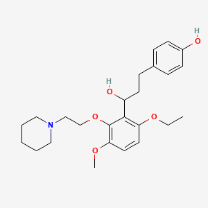 alpha-(6-Ethoxy-3-methoxy-2-(2-(1-piperidinyl)ethoxy)phenyl)-4-hydroxybenzenepropanol