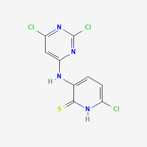 2(1H)-Pyridinethione, 6-chloro-3-((2,6-dichloro-4-pyrimidinyl)amino)-