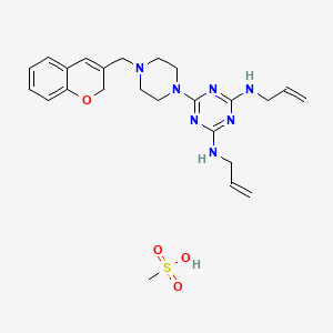 1,3,5-Triazine-2,4-diamine, 6-(4-(2H-1-benzopyran-3-ylmethyl)-1-piperazinyl)-N,N'-di-2-propenyl-, monomethanesulfonate