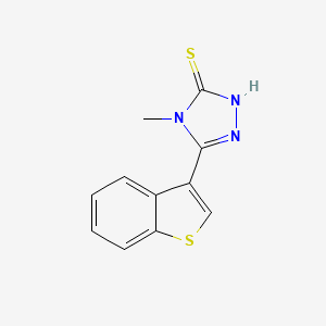 molecular formula C11H9N3S2 B1274915 5-(1-benzothien-3-yl)-4-methyl-4H-1,2,4-triazole-3-thiol CAS No. 588687-45-0