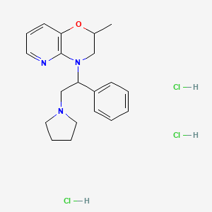 2H-Pyrido(3,2-b)-1,4-oxazine, 3,4-dihydro-2-methyl-4-(1-phenyl-2-(1-pyrrolidinyl)ethyl)-, trihydrochloride