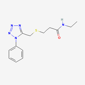 N-Ethyl-3-(((1-phenyl-1H-tetrazol-5-yl)methyl)thio)propanamide