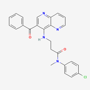 Propanamide, 3-((3-benzoyl-1,5-naphthyridin-4-yl)amino)-N-(4-chlorophenyl)-N-methyl-