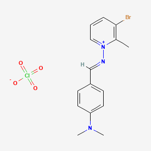 2-Bromo-1-(((4-(dimethylamino)phenyl)methylene)amino)-6-methylpyridinium perchlorate