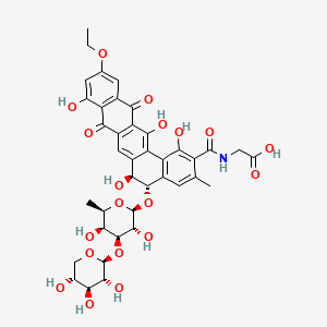 Glycine, N-((5-((6-deoxy-3-O-beta-D-xylopyranosyl-beta-D-galactopyranosyl)oxy)-11-ethoxy-5,6,8,13-tetrahydro-1,6,9,14-tetrahydroxy-3-methyl-8,13-dioxobenzo(a)naphthacen-2-yl)carbonyl)-, (5S-trans)-