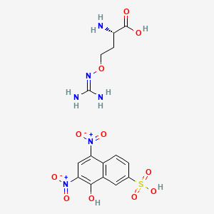 L-Homoserine, O-((aminoiminomethyl)amino)-, 8-hydroxy-5,7-dinitro-2-naphthalenesulfonate