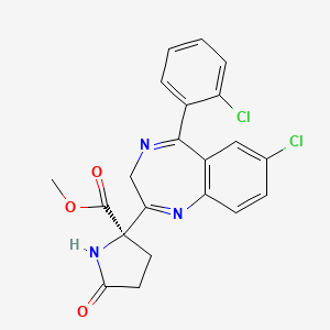 Proline, 2-(7-chloro-5-(2-chlorophenyl)-3H-1,4-benzodiazepin-2-yl)-5-oxo-, methyl ester