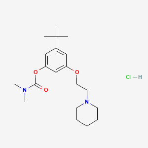 molecular formula C20H33ClN2O3 B12749491 Carbamic acid, dimethyl-, 5-(1,1-dimethylethyl)-3-(2-(1-piperidinyl)ethoxy)phenyl ester, monohydrochloride CAS No. 118116-19-1