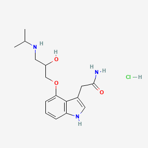 4-(2-Hydroxy-3-((1-methylethyl)amino)propoxy)-1H-indole-3-acetamide monohydrochloride