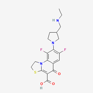 5H-Thiazolo(3,2-a)quinoline-4-carboxylic acid, 8-(3-((ethylamino)methyl)-1-pyrrolidinyl)-7,9-difluoro-1,2-dihydro-5-oxo-