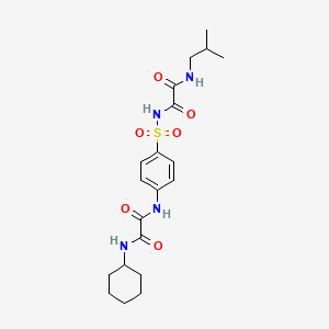 molecular formula C20H28N4O6S B12749717 Ethanediamide, N-((4-(((cyclohexylamino)oxoacetyl)amino)phenyl)sulfonyl)-N'-(2-methylpropyl)- CAS No. 81717-30-8