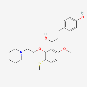 4-Hydroxy-alpha-(6-methoxy-3-(methylthio)-2-(2-(1-piperidinyl)ethoxy)phenyl)benzenepropanol