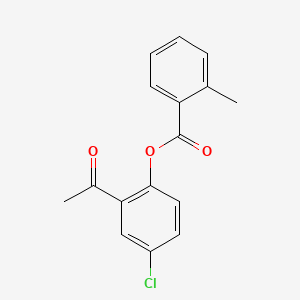 molecular formula C16H13ClO3 B1274978 苯甲酸，2-甲基-，2-乙酰基-4-氯苯酯 CAS No. 88952-02-7
