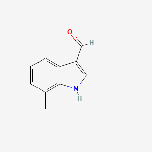 molecular formula C14H17NO B1274983 2-叔丁基-7-甲基-1H-吲哚-3-甲醛 CAS No. 590348-82-6