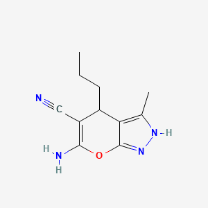 B1275008 6-Amino-3-methyl-4-propyl-1,4-dihydropyrano[2,3-c]pyrazole-5-carbonitrile CAS No. 612513-58-3