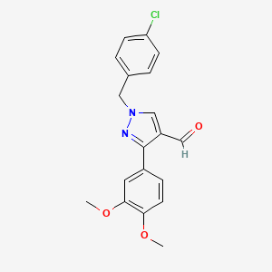 B1275019 1-(4-chlorobenzyl)-3-(3,4-dimethoxyphenyl)-1H-pyrazole-4-carbaldehyde CAS No. 588676-84-0