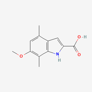 molecular formula C12H13NO3 B1275043 6-甲氧基-4,7-二甲基-1H-吲哚-2-羧酸 CAS No. 383132-83-0