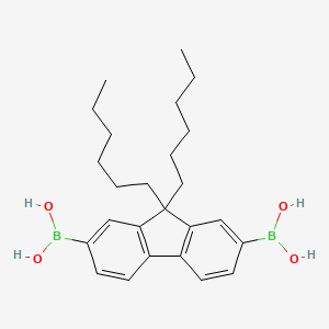 molecular formula C25H36B2O4 B1275045 9,9-二己基芴-2,7-二硼酸 CAS No. 203927-98-4