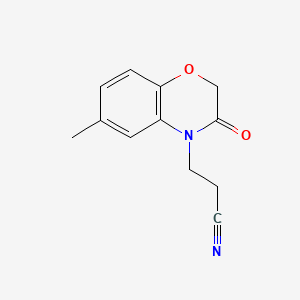 molecular formula C12H12N2O2 B1275046 3-(6-甲基-3-氧代-1,4-苯并恶嗪-4-基)丙腈 CAS No. 351003-19-5