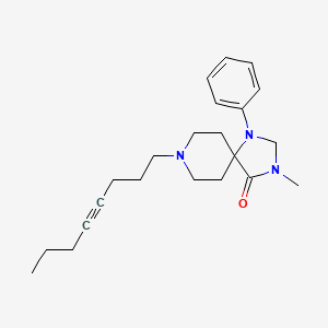 molecular formula C22H31N3O B12750626 1,3,8-Triazaspiro(4.5)decan-4-one, 3-methyl-8-(oct-4-ynyl)-1-phenyl- CAS No. 102504-91-6