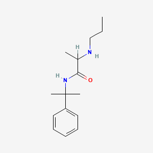 molecular formula C15H24N2O B12750662 N-(alpha,alpha-Dimethylbenzyl)-2-(propylamino)propionamide CAS No. 91793-42-9