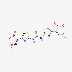 molecular formula C15H16N6O7S2 B12750723 Dimethyl (Z,Z)-2,2'-(carboxyldiimino)bis(alpha-(methoxyimino)-4-thiazoleacetate) CAS No. 84245-84-1