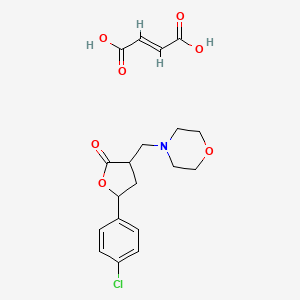 molecular formula C19H22ClNO7 B12750726 (E)-but-2-enedioic acid;5-(4-chlorophenyl)-3-(morpholin-4-ylmethyl)oxolan-2-one CAS No. 124500-22-7