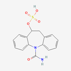 molecular formula C15H14N2O5S B12750753 Oxcarbazepine alcohol sulfate CAS No. 773032-57-8