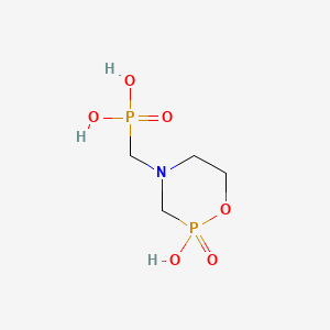 molecular formula C4H11NO6P2 B12750807 Phosphonic acid, ((tetrahydro-2-hydroxy-2-oxido-4H-1,4,2-oxazaphosphorin-4-yl)methyl)- CAS No. 32422-02-9