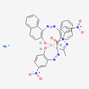 Sodium (2,4-dihydro-4-((2-hydroxy-5-nitrophenyl)azo)-5-methyl-2-phenyl-3H-pyrazol-3-onato(2-))(1-((2-hydroxy-5-nitrophenyl)azo)-2-naphtholato(2-))chromate(1-)