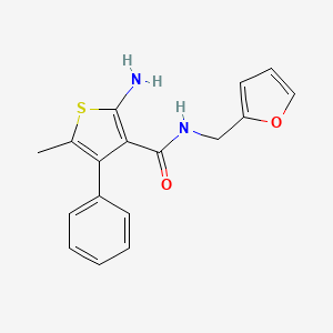 molecular formula C17H16N2O2S B1275106 2-amino-N-(2-furylmethyl)-5-methyl-4-phenylthiophene-3-carboxamide CAS No. 588692-37-9