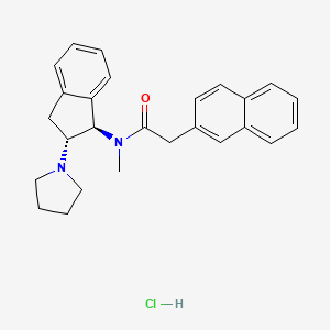 2-Naphthaleneacetamide, N-(2,3-dihydro-2-(1-pyrrolidinyl)-1H-inden-1-yl)-N-methyl-, monohydrochloride, trans-(+-)-