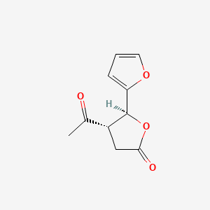 2(3H)-Furanone, 4,5-dihydro-4-acetyl-5-(2-furyl)-, (E)-